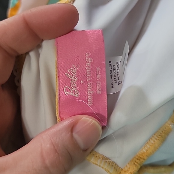 Barbie Unique Vintage One Piece Halter Swimsuit Vibrant Colorful Size Med - Picture 7 of 7